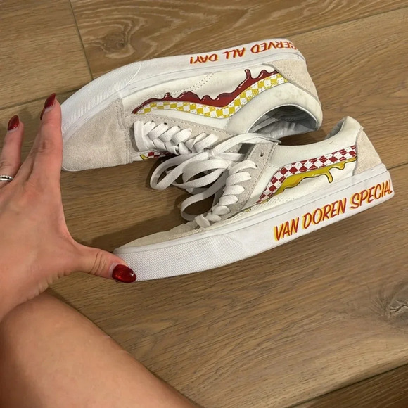 VANS OLD SKOOL SHOES - VAN DOREN SPECIAL TRUE WHITE M7 W8.5 - Picture 7 of 11